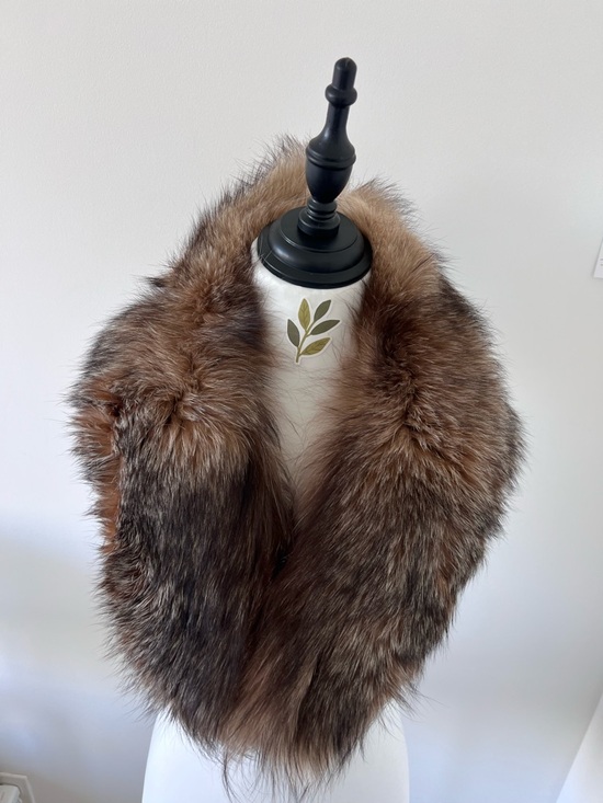 Vintage Accessories - Vintage Real Fox Fur Collar Shawl Wrap | Brown Multi-Tone Boho Western Mob Wife